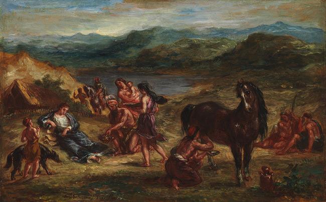 Eugene Delacroix Ovid among the Scythians Sweden oil painting art